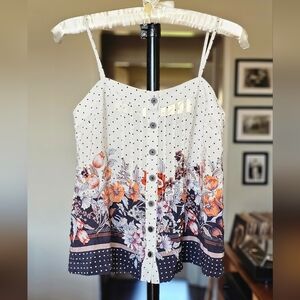 Anthropologie Maeve Polka Dot Floral Camisol